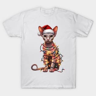 Christmas Cornish Rex Cat T-Shirt